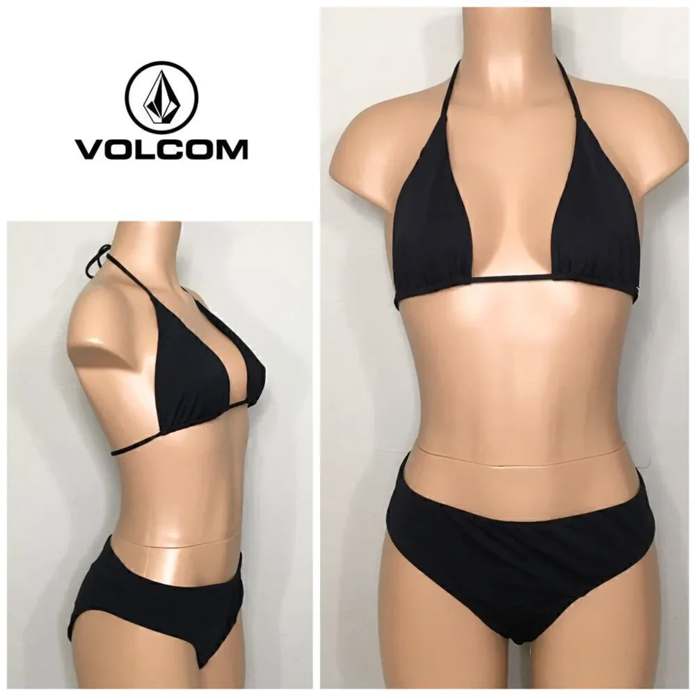 New Volcom black bikini set. Mix size L/XL